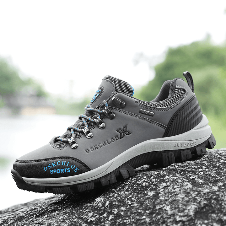 Men Breathable Non Slip Soft Bottom Lace up Comfy Outdoor Casual Sports Shoes - MRSLM