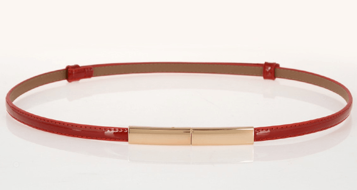 Ladies Simple and Versatile Leather Fashion Thin Belt - MRSLM