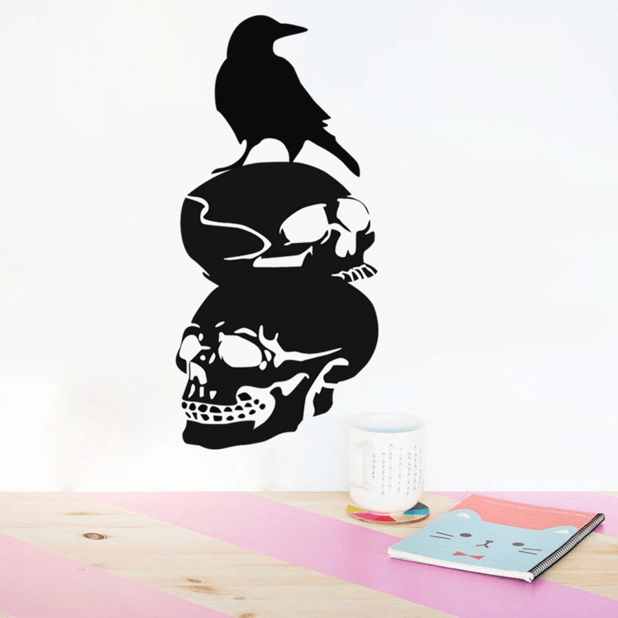 Halloween Skull DIY Wall Sticker Removable PVC Wallpapers Vinyl Art Decal Decor Waterproof Stickers Household Home Wall Sticker Poster Mural Decoration for Bedroom Living Room - MRSLM
