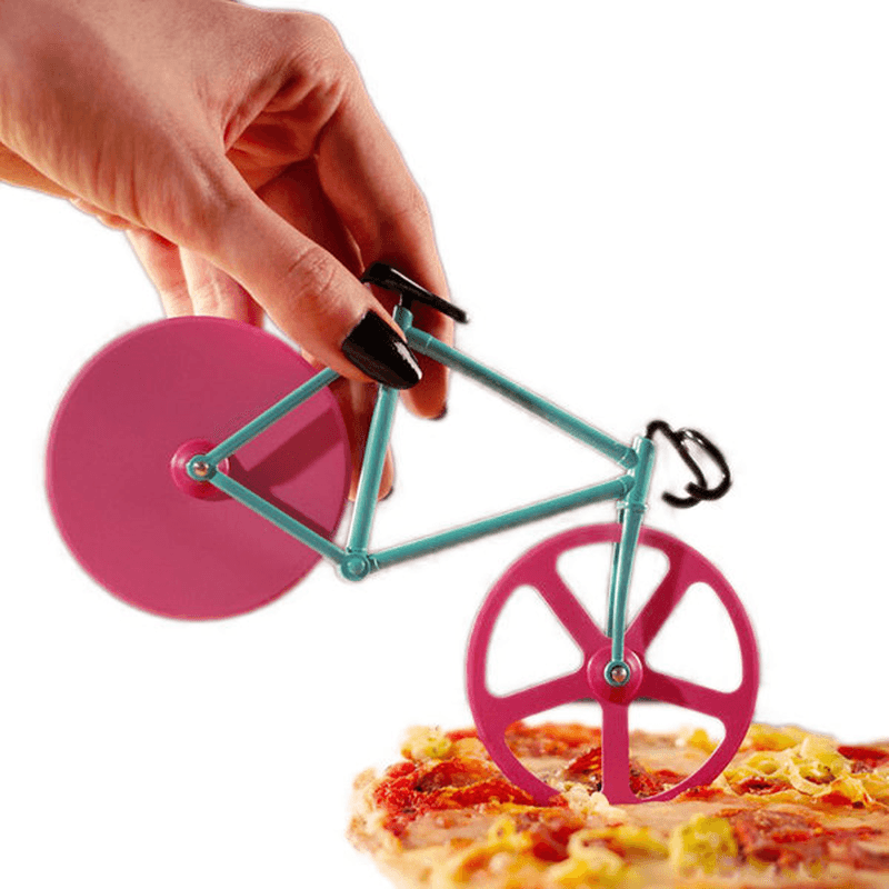 Honana CF-BW03 Bicycle Pizza Cutter Professional Stainless Steel Non-Stick Bike round Pizza Slicer - MRSLM
