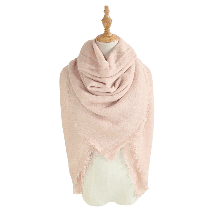 Women'S Shawl with Square and Longsolid Color Scarf - MRSLM