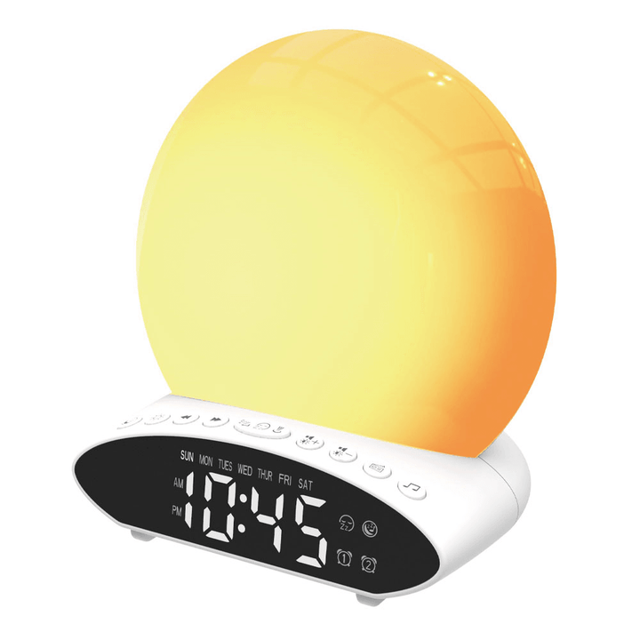 HD Time Projection LED Alarm Clock 7 Colors FM Radio Sleep Aid Snooze Mode Wake-Up Clock Device U Disk Music Speaker - MRSLM