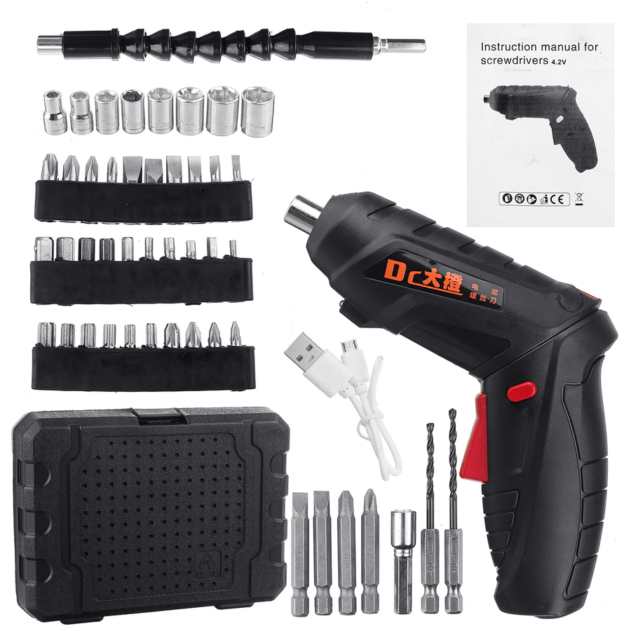 48V Rechargeable Cordless Electric Screwdriver Li-Ion Battery Screw Driver Portable Wood Drilling Tool - MRSLM