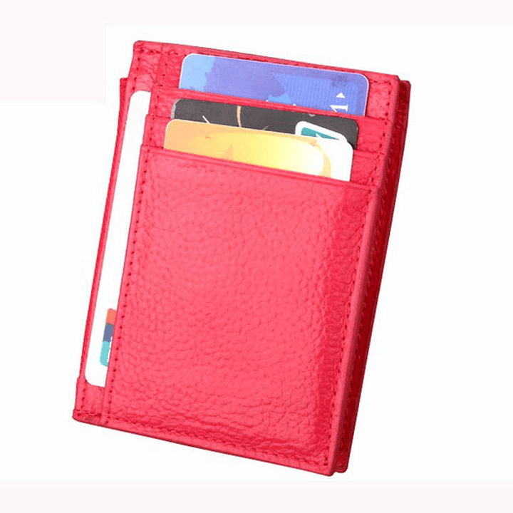 RFID Antimagnetic Woman Man Card Eight Card Holders Cow Leather Purse Wallet - MRSLM