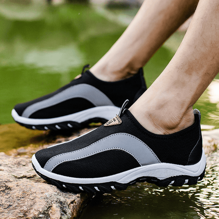 Men Breathable Mesh Hiking Climbing Outdoor Athletic Shoes - MRSLM