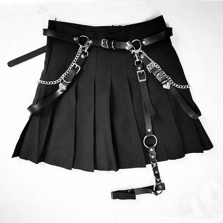 Gothic Adjustable Girl Dress Jeans Skirt Belt - MRSLM