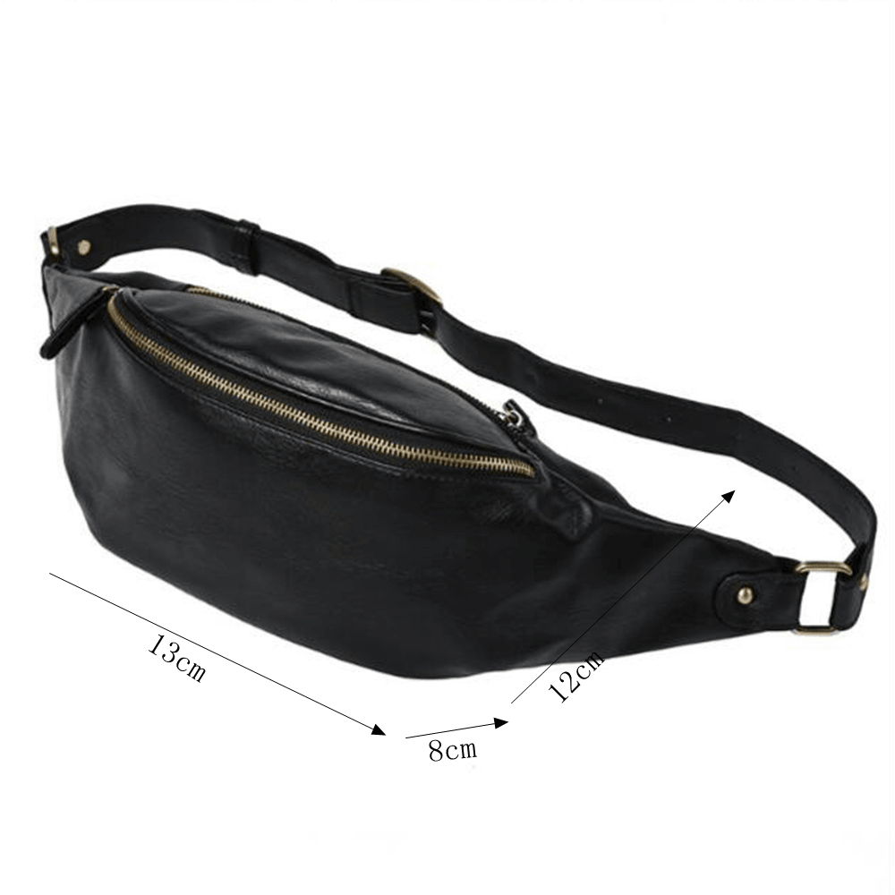 Faux Leather Shoulder Bag Vintage Chest Bag for Men - MRSLM