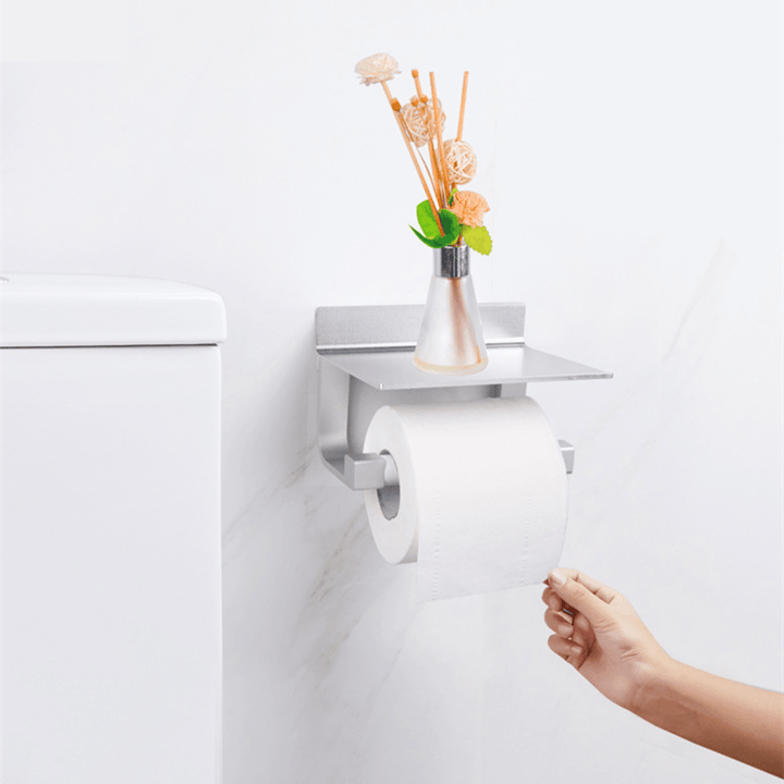 Aluminum Toilet Paper Holder Phone Holders Bathroom Kitchen Not Need Decorative Hardware - MRSLM