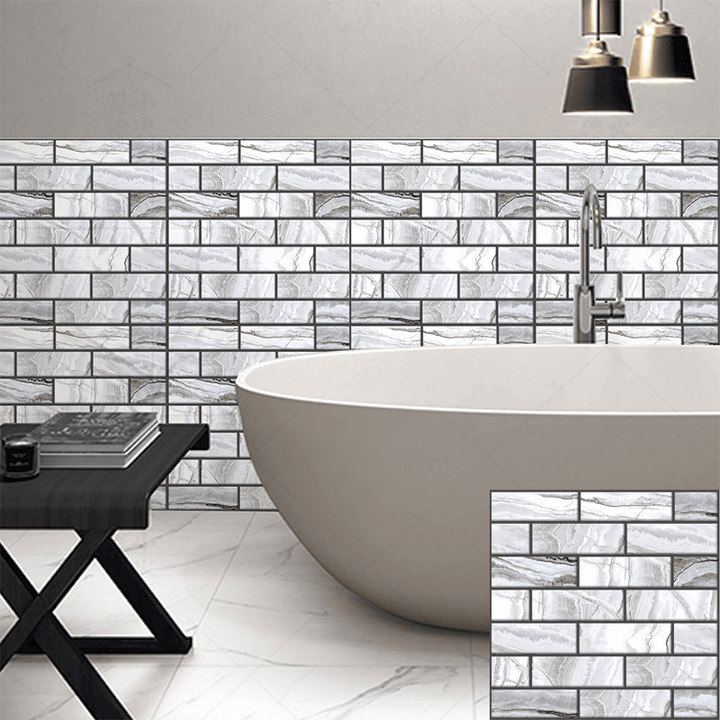 Imitation Marbling PVC Wall Tile Stickers Kitchen Bathroom Inlay Self-Adhesive - MRSLM