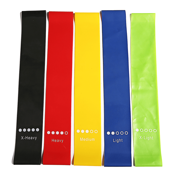 Resistance Bands Set 5 Pcs 2-30Lbs Exercise Bands with 2 Core Sliders for Fitness Yoga Pilates - MRSLM