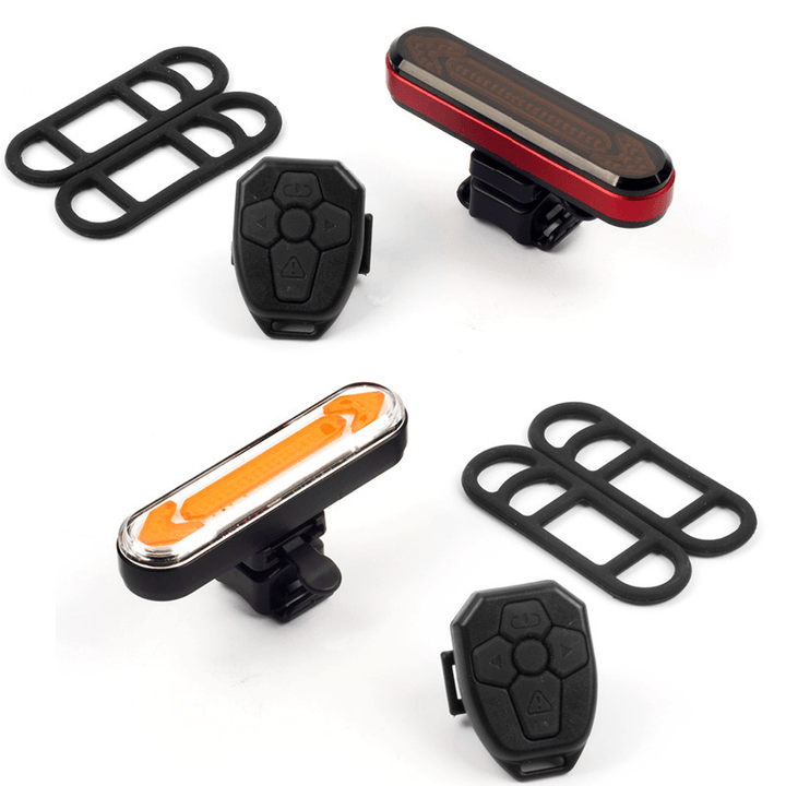 XANES® Wireless Remote Control Turn Signal Warning Bike Light USB Rechargeable Waterproof 4 Modes Cycling Rear Light Direction Indicator Lamp - MRSLM