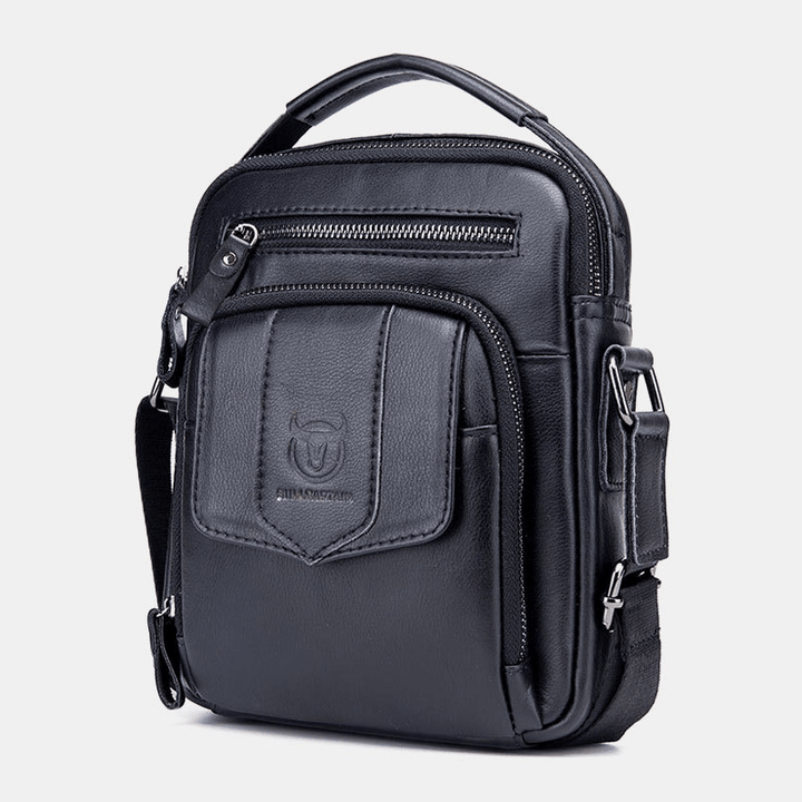 Bullcaptain Men Casual Genuine Leather Shoulder Bag Crossbody Bag for Outdoor - MRSLM