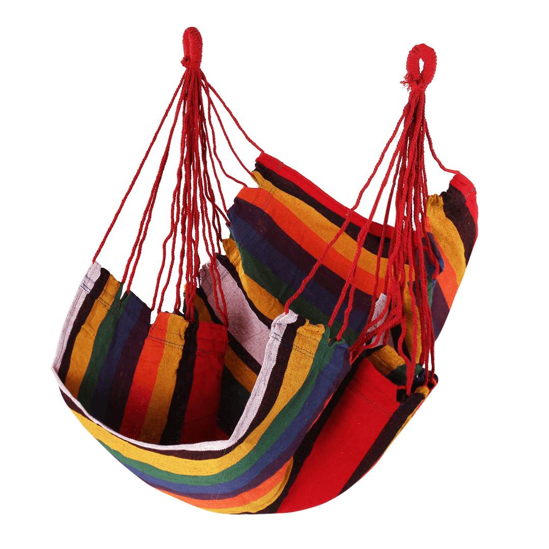 Deluxe Camping Portable Hammock Hanging Rope Chair Porch Swing Patio Yard Seat Camping Indoor Outdoor Hammocks - MRSLM