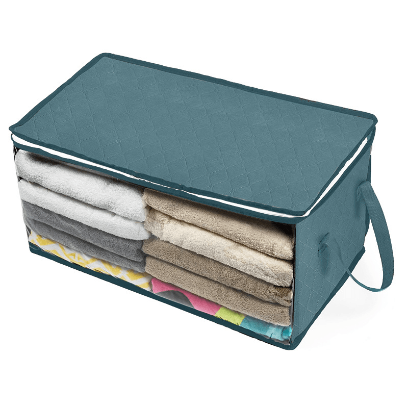 Non-Woven Storage Box Quilt Foldable Storage Bag Closet Clothing Storage Box Dust-Proof Moisture-Proof - MRSLM