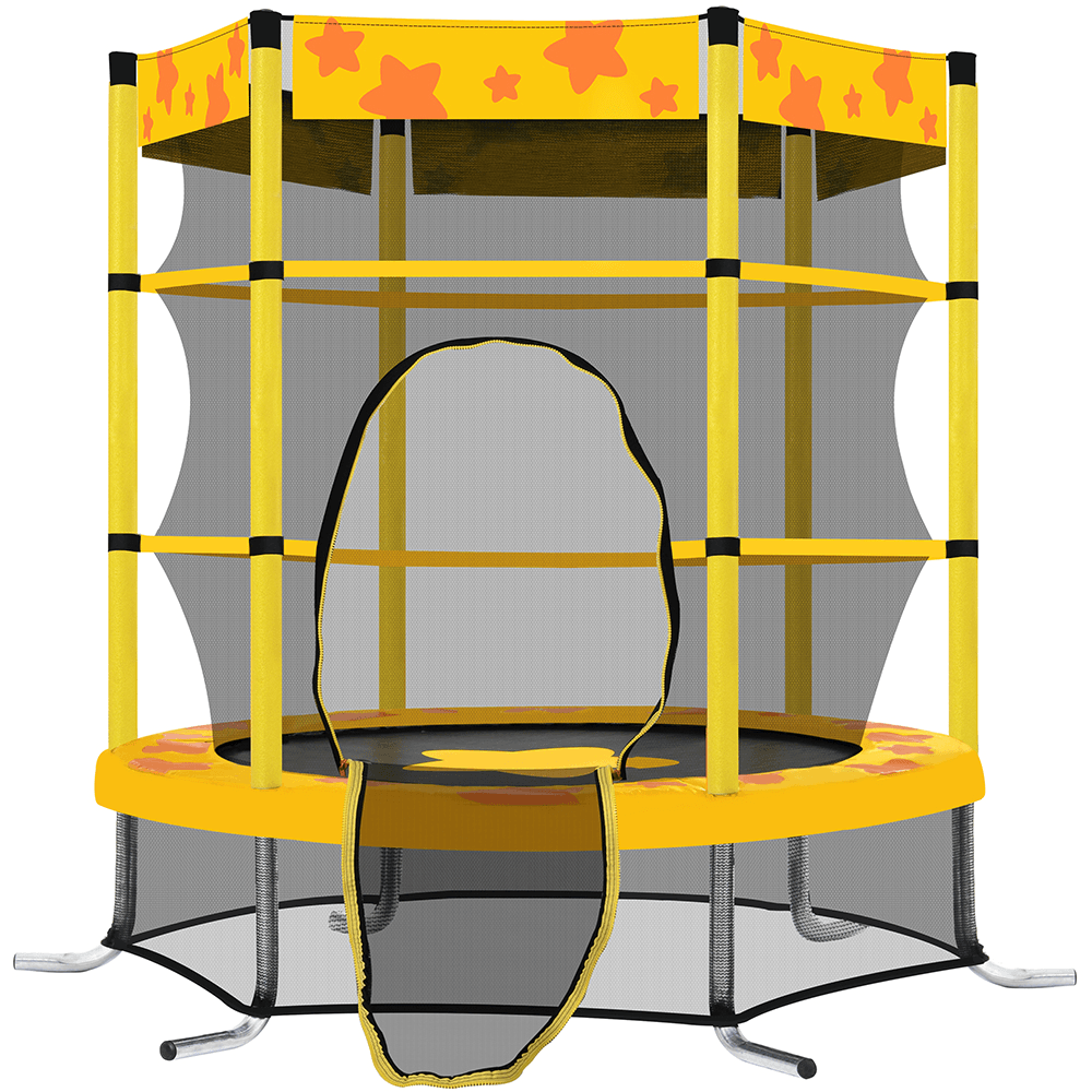 [US Direct] 55" Trampolines Safety Jump Mat with Enclosure Waterproof Kids Adult Gifts Sport Fitness Max Loading 100Lb - MRSLM