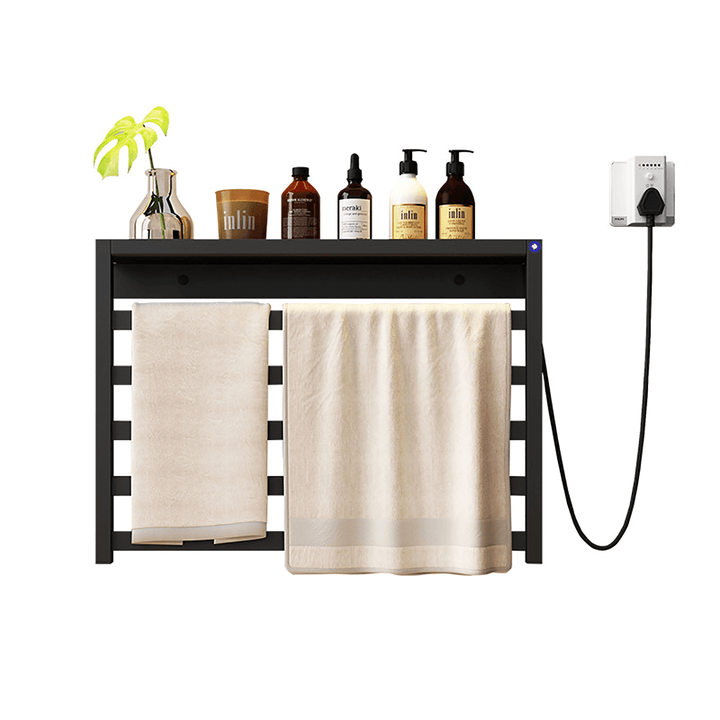 70W Intelligent Thermostatic Electric Heating Towel Shelf Rack Carbon Fiber Heating Household Towel Rack Warm Towel Shelf - MRSLM