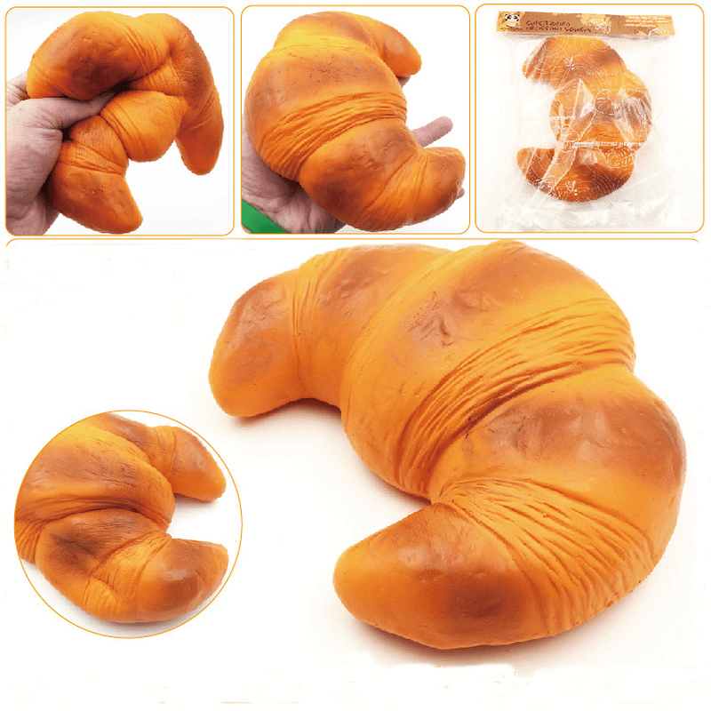Squishyfun Croissant Bread Squishy Super Slow Rising 18X15Cm Original Packaging Squeeze Toy Fun Gift - MRSLM