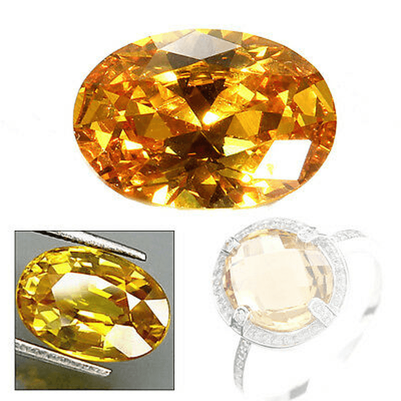 10 X 14Mm Yellow Sapphire Gem Oval Shape Loose Gemstone Jewelry Set Gifts US - MRSLM