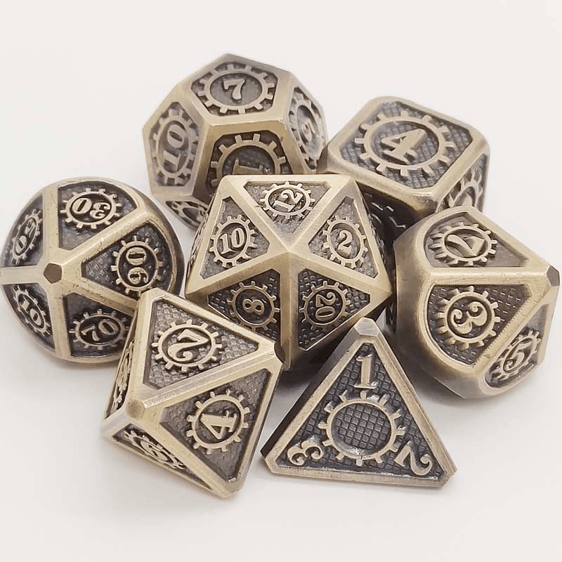 7Pcs/Set Classic Zinc Alloy Metal Polyhedral Dices Dad Rpg Dungeons and Dragons Role Playing Toys Game - MRSLM