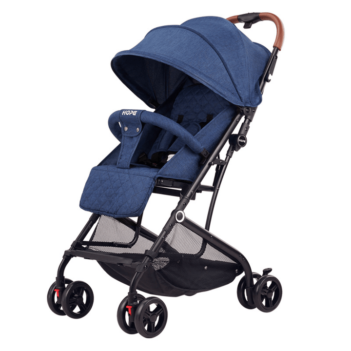 Foldable Portable Baby Stroller with Shock Absorbers Can Dide or Lie Down, Lightweight Kids Pushchairs for 0-3 Years Old Toddles - MRSLM