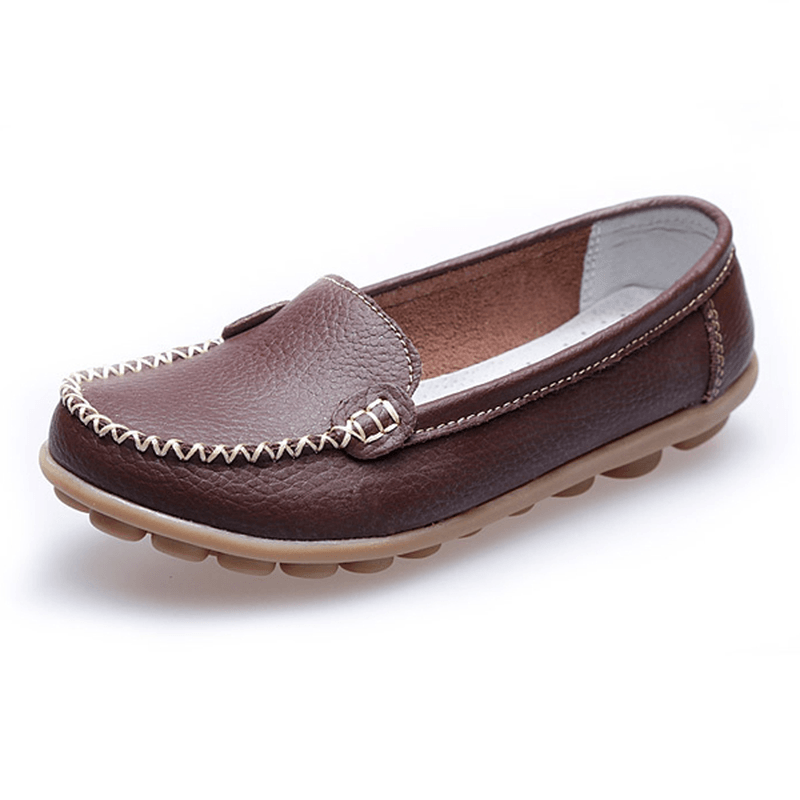 Women Casual Flats round Toe Loafers Soft Sole Slip on Flat Loafers - MRSLM