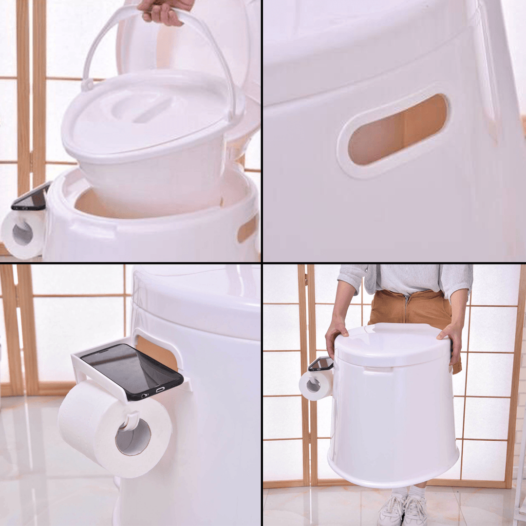 Multifunctional Toilet Moveable PP Board and Barrel Connected Bearing 100KG 5L - MRSLM