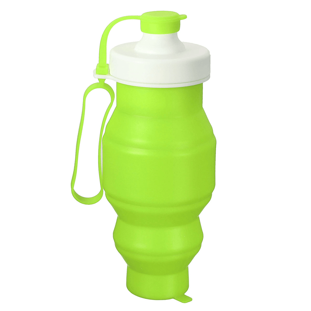 530ML Foldable Water Bottle Silicone Kettle Portable Drinking Bottle Outdoor Travel Running Hiking Cycling - MRSLM