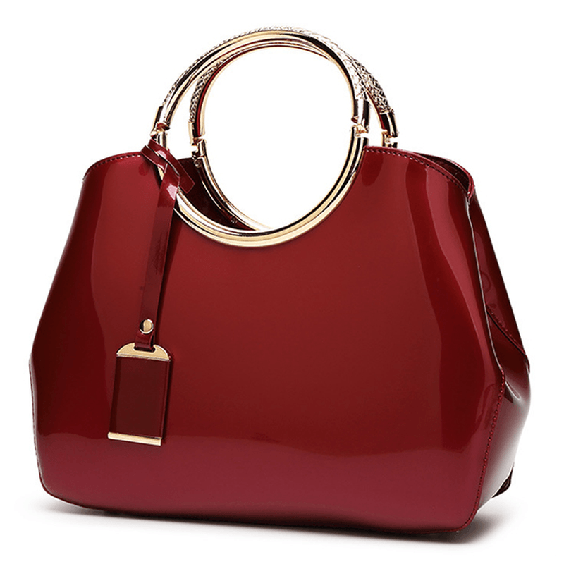 Women High Quality Patent Leather Elegant Handbag - MRSLM