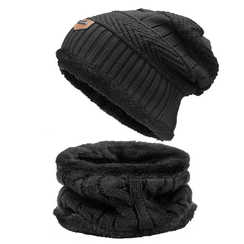Autumn Winter Hats and Scarves for Men and Women with Velvet Thick - MRSLM