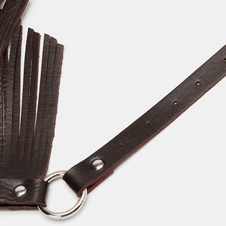 Women PU Irregular Tassels Pin Buckle Decorative All-Match Belt - MRSLM