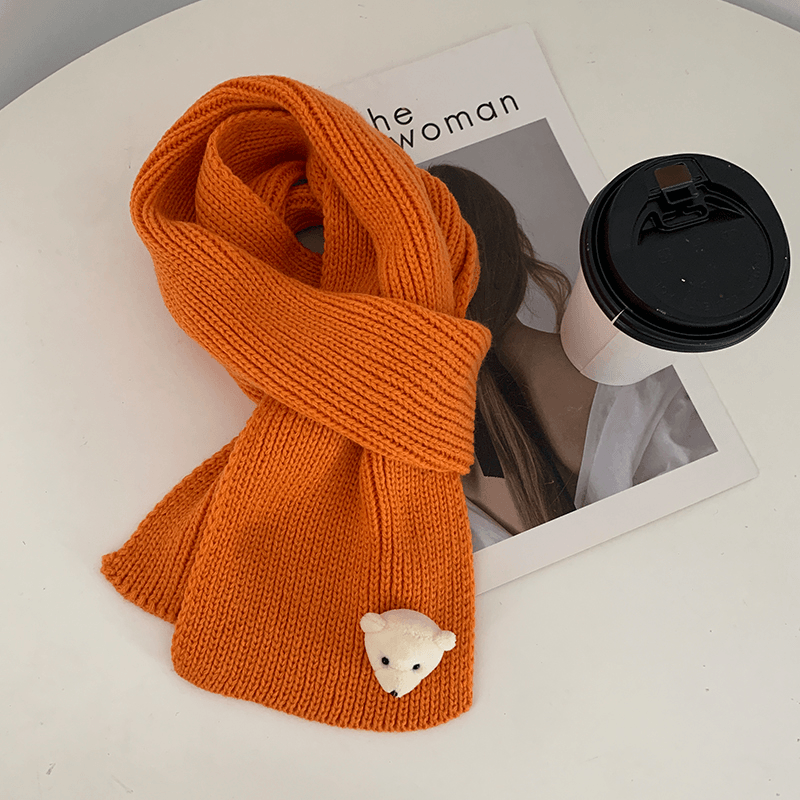 Knitted Wool Scarf Student Cute Spring and Autumn Warm Children - MRSLM