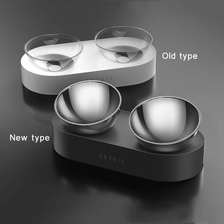 New PETKIT Stainless Steel Double Bowls FRESH Nano 15° Adjustable Double Feeder Bowls Water Cup Cat Bowls Drinking Bowl from Pet Bowl - MRSLM