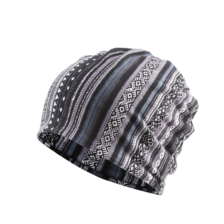 Women Cotton Multi-Purpose Printing Beanie Cap Neck Gaiter Face Shield Hats Bandana - MRSLM