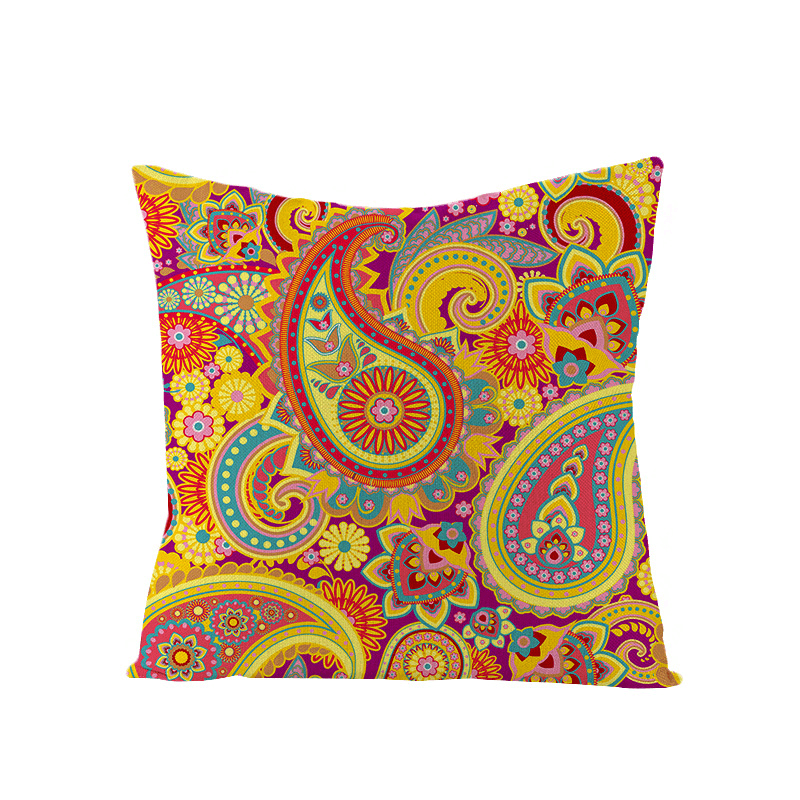 Bohemian Mandala Folk Geometrical Style Linen Throw Pillow Case Home Sofa Art Decor Cushion Cover - MRSLM