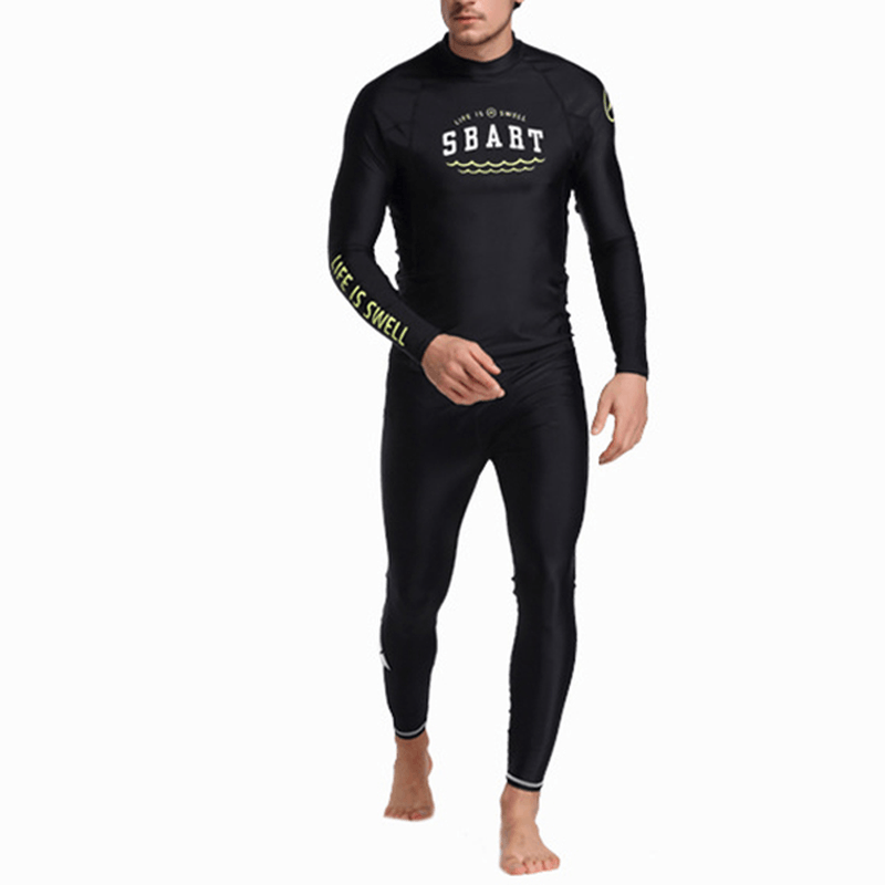 Men'S Skinny Patchwork Wter Protective Diving Suit Swimsuit for Men Swimwear - MRSLM