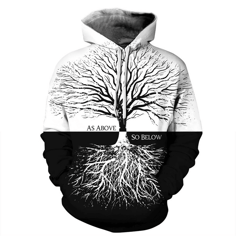 Factory Direct 3D Digital Printing Landscape Painting Cover Cap Loose Vouple''S Sweater Autumn and Winter Chaozhou Leisure Wear - MRSLM