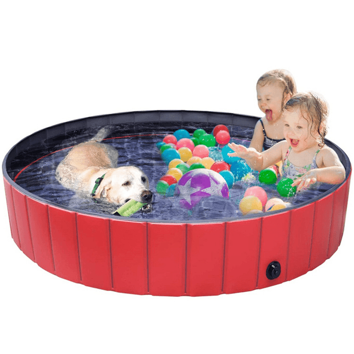 Pet Pool PVC Foldable Paddling Pool Pet Bathtub Folding Basin for Dogs Cats Shower Swimming - MRSLM