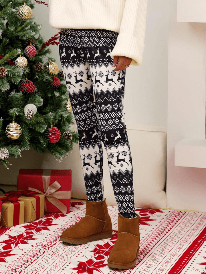 Christmas Women Loose Casual Print Pants - MRSLM