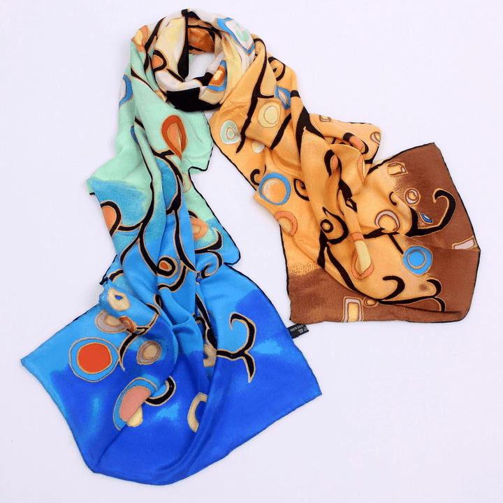 Silk Oil Painting Scarf Female Silk - MRSLM