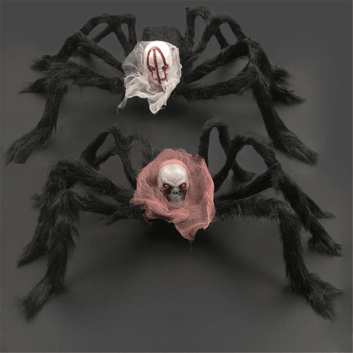 75*75Cm Simulation Skull Ghost Head Plush Spider Spider Leg Straighten Horror Toy - MRSLM