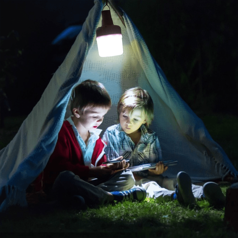 20W USB Solar Panel Power 80W 3 Modes Adjustable LED Bulb Tent Lamp Camping Light Outdoor Travel Fishing - MRSLM