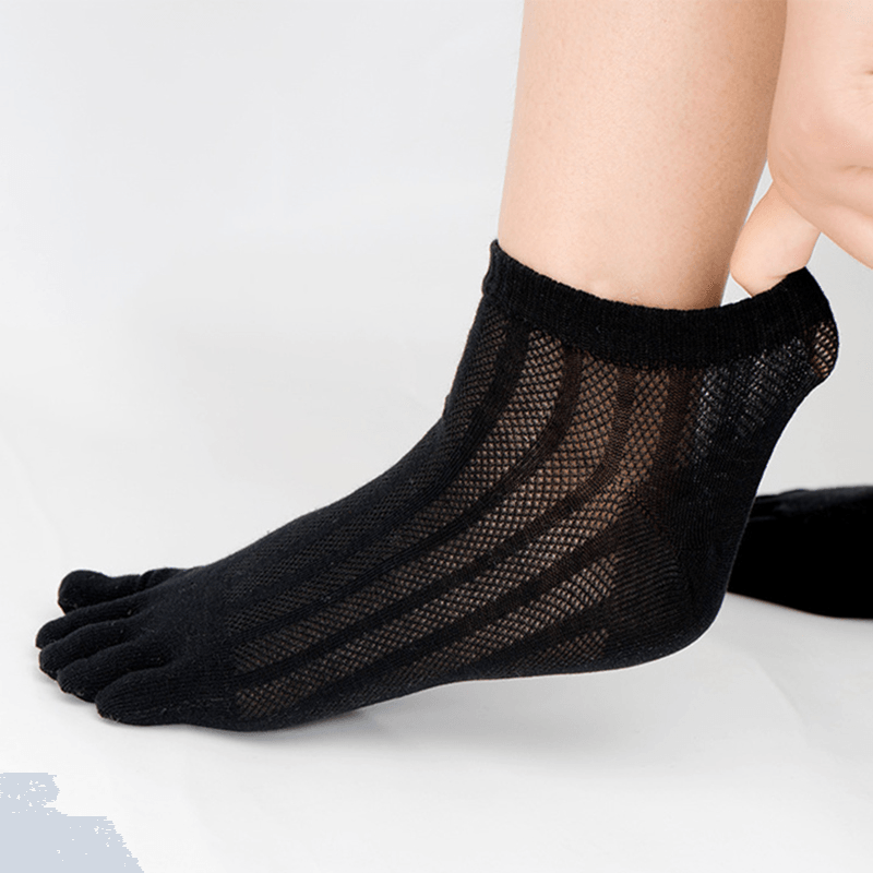 Men Women Breathable Wicking Short Ankle Sock Outdoor Sports Deodorant Five-Finger Socks - MRSLM
