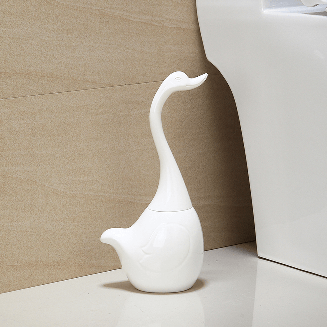 360° round Toilet Brush Swan Creative Bathroom Cleaning Exquisite Long Handle - MRSLM