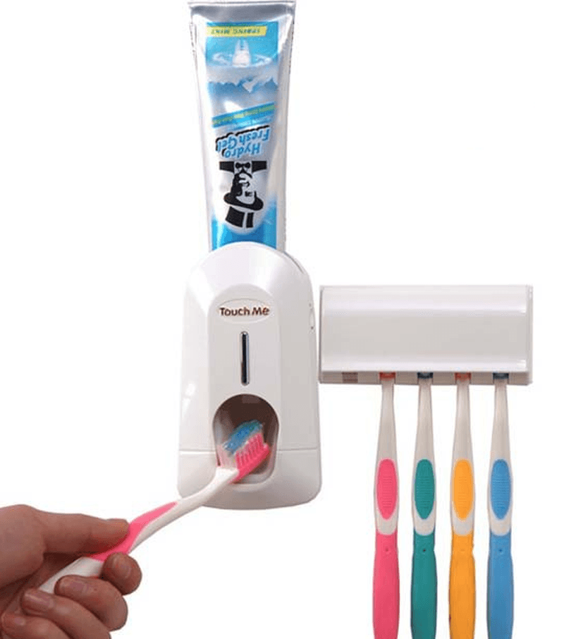 Plastic Automative Toothpaste Squeezer with Toothbrush Holder Bathroom Set - MRSLM