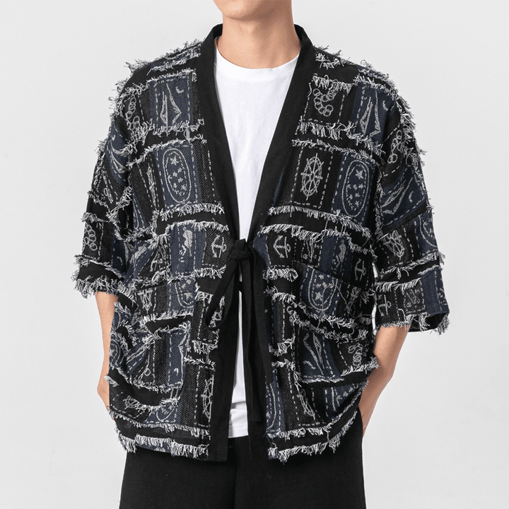 Chinese Style Men'S Cardigan Knitted Retro Fashion Top - MRSLM