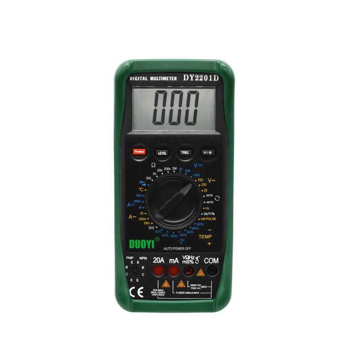 DUOYI DY2201D LCD Digital Automotive Multimeter with Speed Conversion Sensor Non-Contact RPM Dwell Angle Frequency Temperature Tester - MRSLM