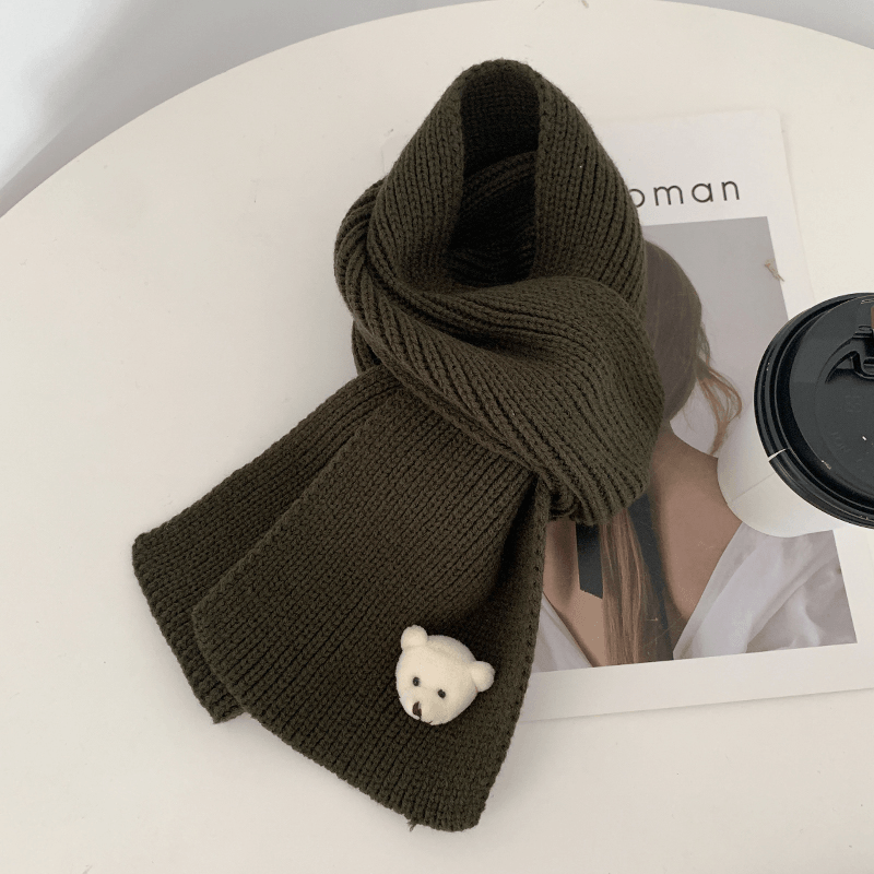 Knitted Wool Scarf Student Cute Spring and Autumn Warm Children - MRSLM