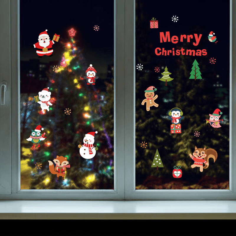 Miico SK6038 Christmas Sticker Novetly Cartoon Wall Stickers for Kids Room Decoration Christmas Party - MRSLM