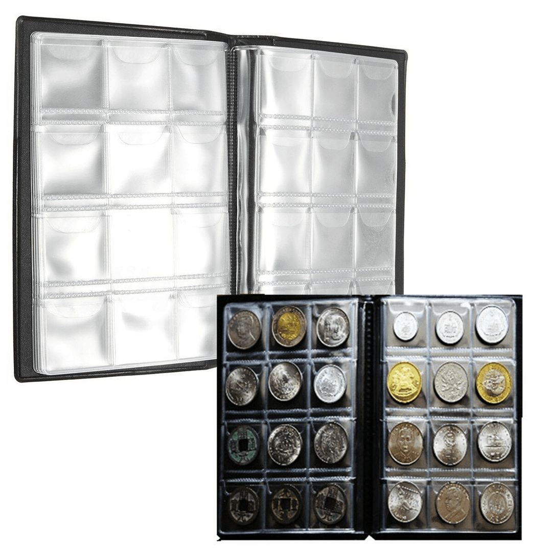 10 Pages 120 Coin Collections Holder Pocket Money Tokens Storage Album Decorations Storage Bag - MRSLM