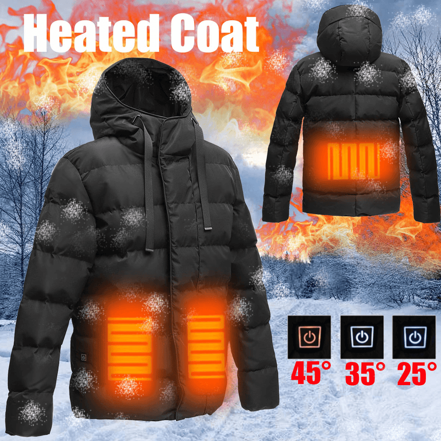 USB Electric Battery Men Heated Coat Jacket Warm Vest Overcoat Padded Winter Lot - MRSLM